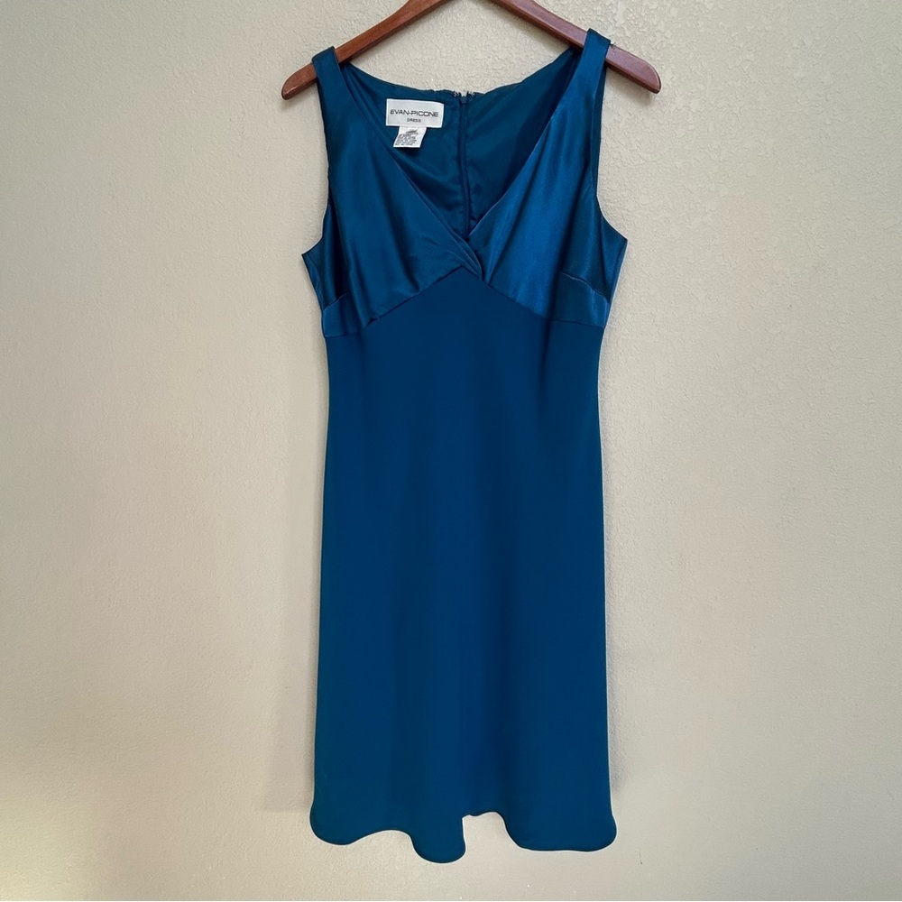 Evan Picone Teal Midi Dress